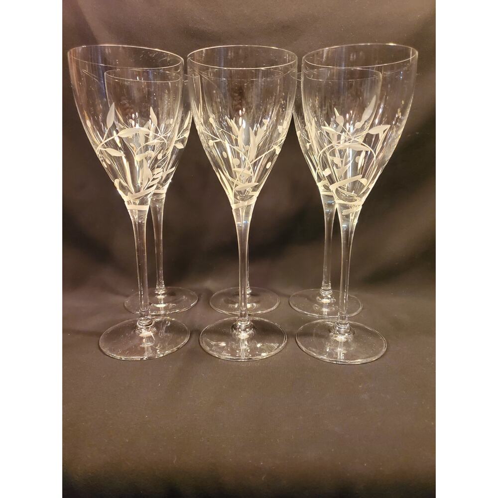 6 Lenox Crystal Water Goblets in Opal Innocence